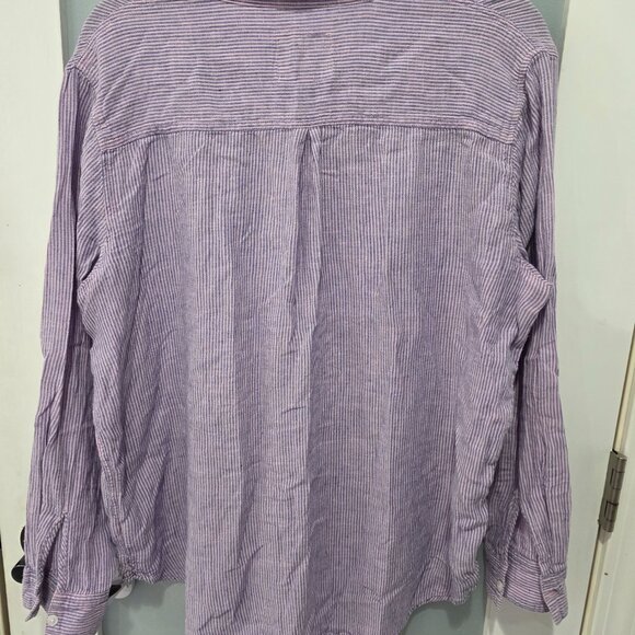 Rails Pink Blue Stripe Button Up Shirt Women’s XL Linen Rayon Blend - Picture 7 of 7